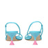 3Juin Blue Fabric Stiletto Heels Sandals